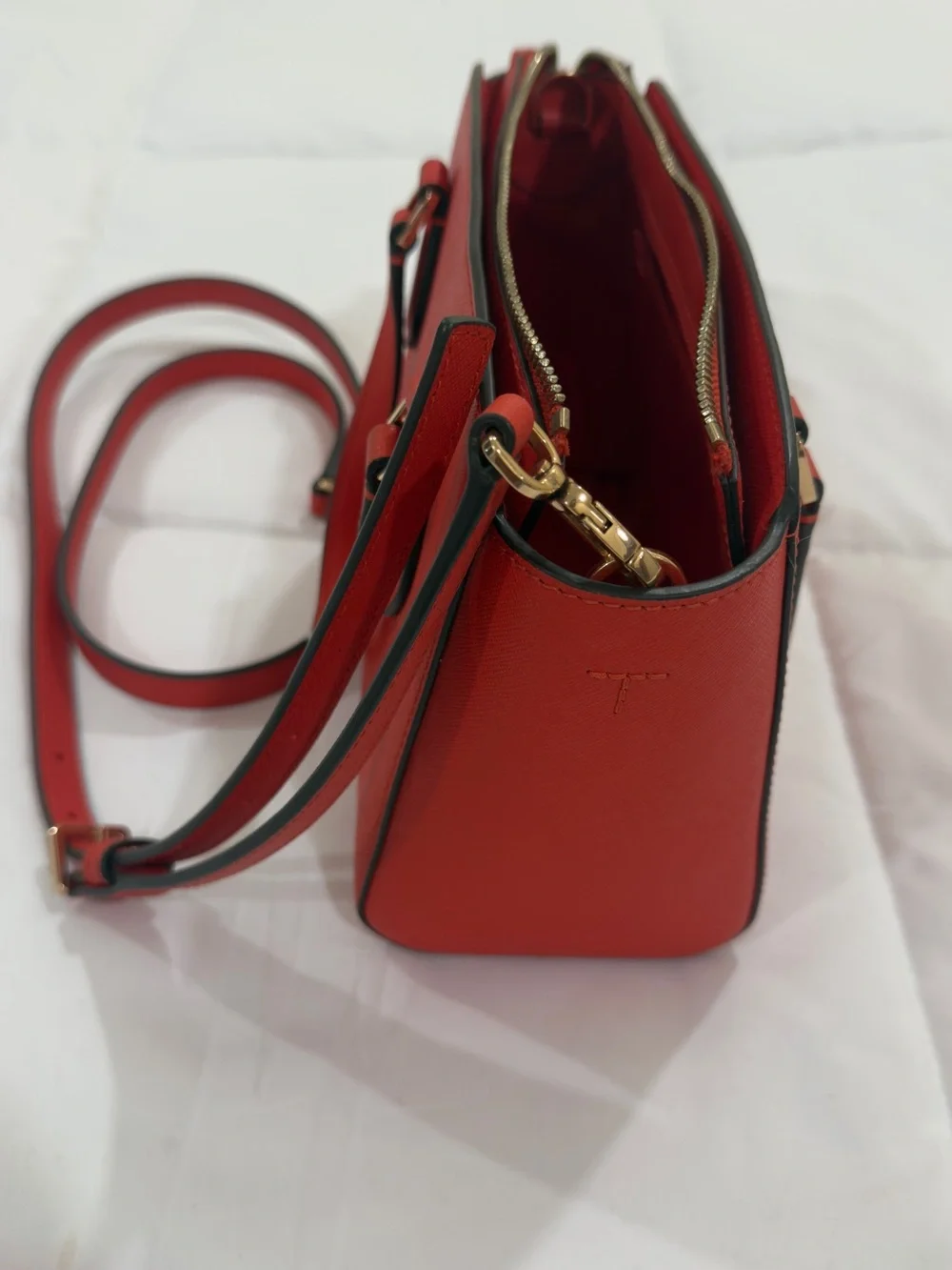 Tory Burch Red Orange Mini Satchel with Wallet